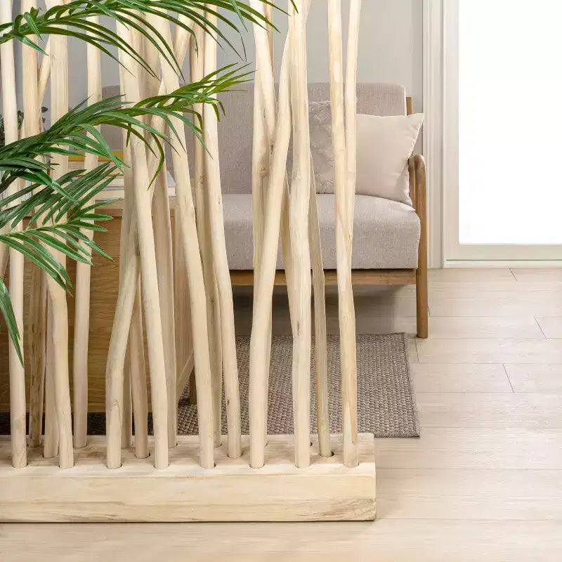 JONATHAN Y Tranquil, 39 B x 68 H, kuststijl, bohemien, handgemaakt kamerscherm met één paneel van teak takken