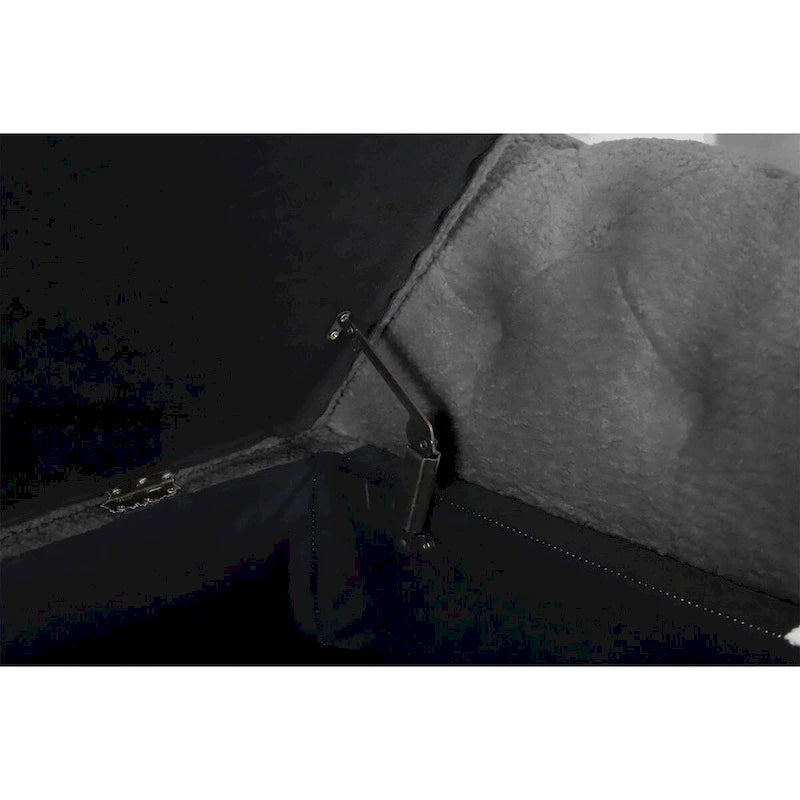 Panca contenitore per camera da letto, per fondo letto, con braccioli arrotondati, rivestita in velluto, pouf-divano lungo