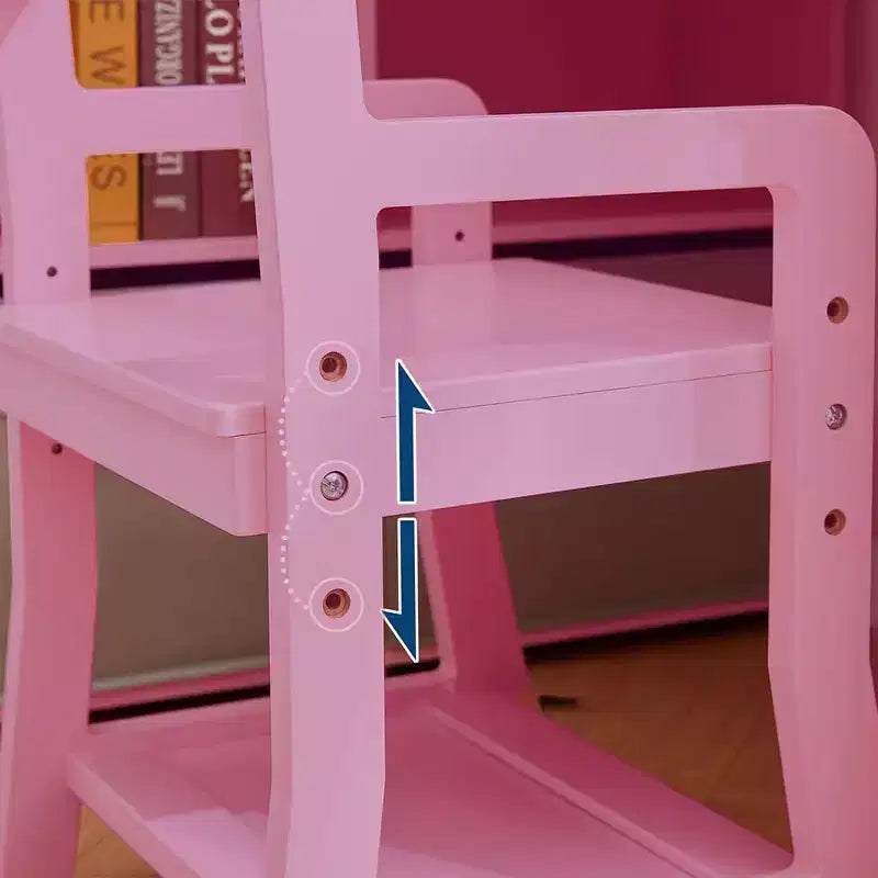 Kinderbureau met stoel voor jongens en meisjes, houten schrijftafel met boekenkast, prikbord, kast en lade voor kinderen van 3-8 jaar