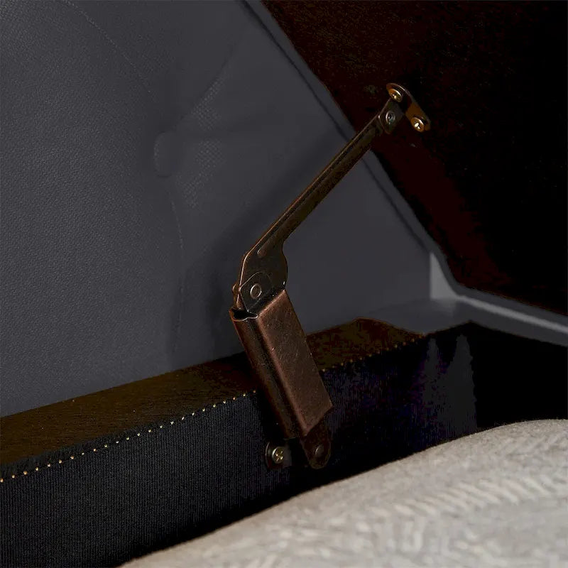 Panca contenitore per camera da letto, per fondo letto, con braccioli arrotondati, rivestita in velluto, pouf-divano lungo