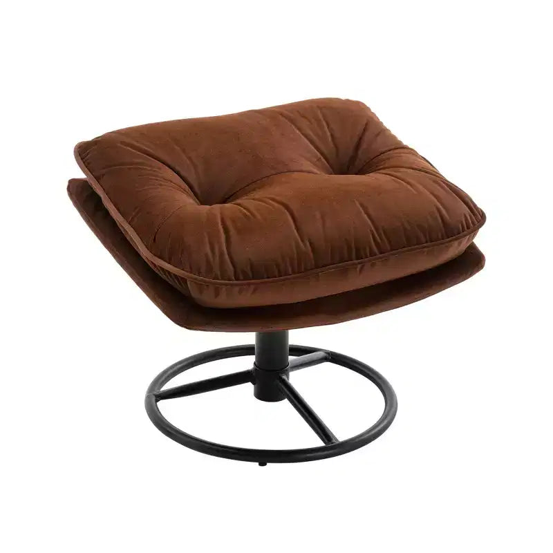 Poltrona de destaque em veludo Okak com repousa-pés, cadeira moderna sem braços para sala de estar, estilo de meados do século, macia e confortável para ver televisão e jogar