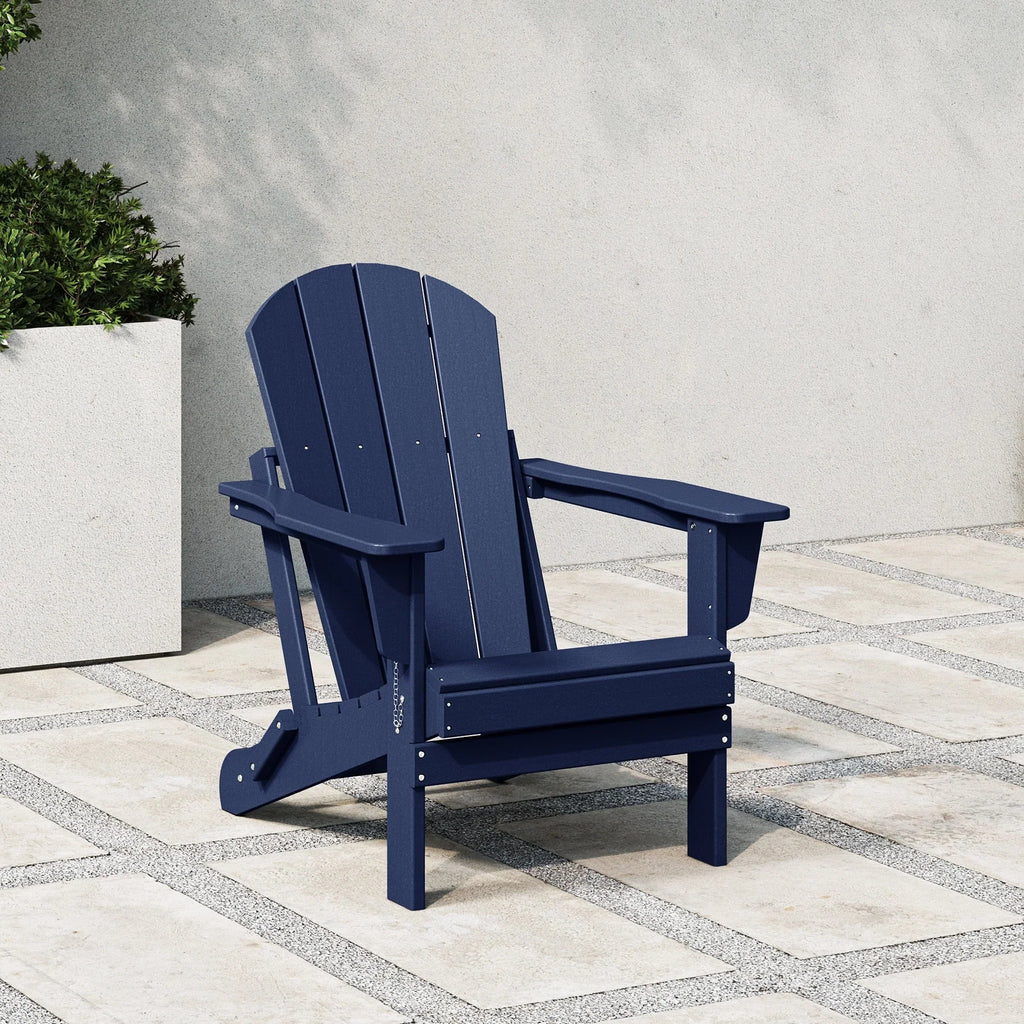 Polytrends Laguna Fade Resistant All Weather Outdoor Patio Folding Adirondack Chair
