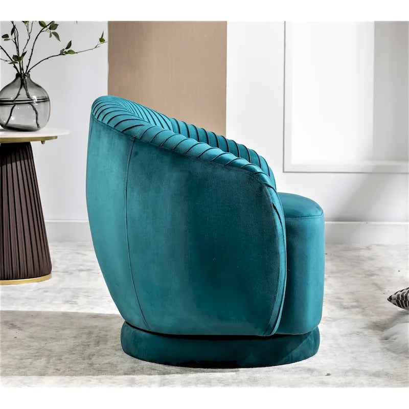 Petit fauteuil pivotant en velours Milvo