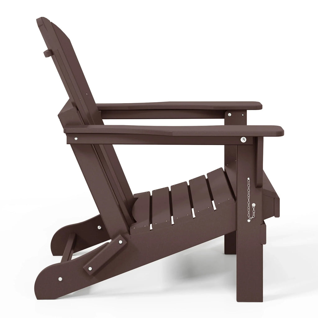 Polytrends Laguna Fade Resistant All Weather Outdoor Patio Folding Adirondack Chair