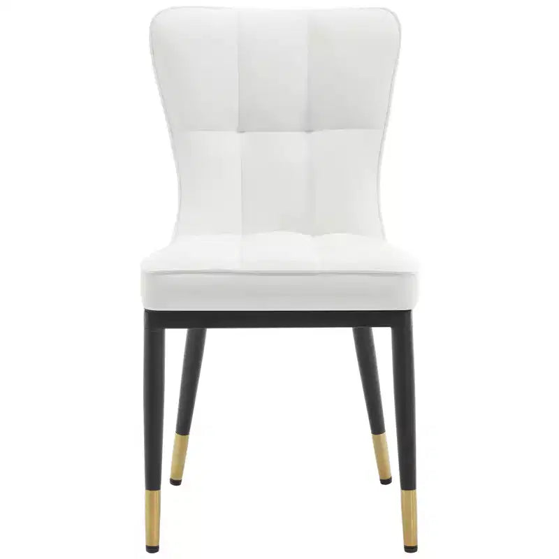 Bekrvio eetkamerstoelen, set van 6, moderne bekleding van imitatieleer met hoge rugleuning, metalen poten, armloze keukenstoelen voor woonkamer en eetkamer