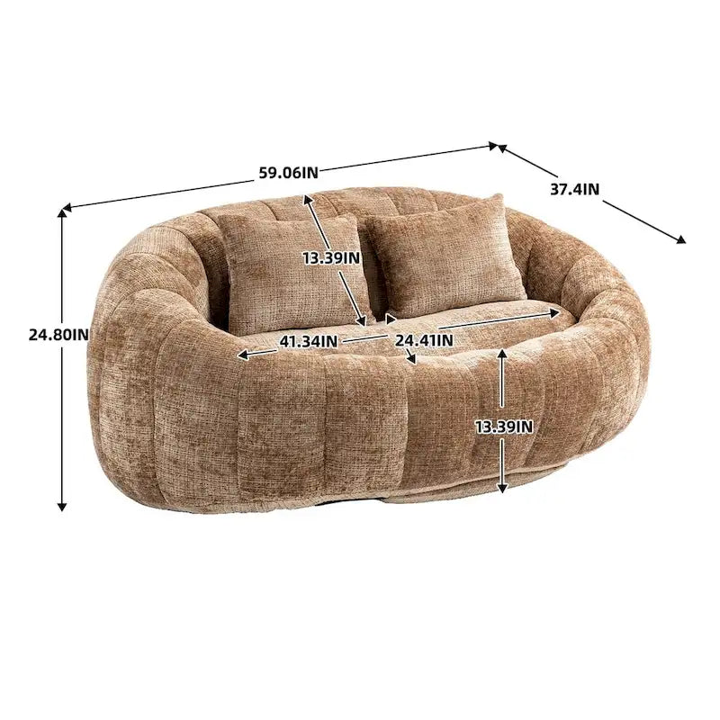 Zitzakstoel van chenille, luie sofa