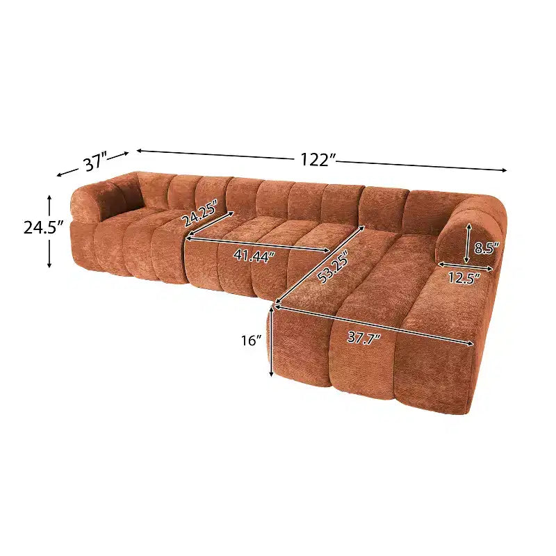 Christopher Knight Home Keri 122 nowoczesna narożna sofa segmentowa w kształcie litery L z pianką o wysokiej gęstości i niskim oparciem