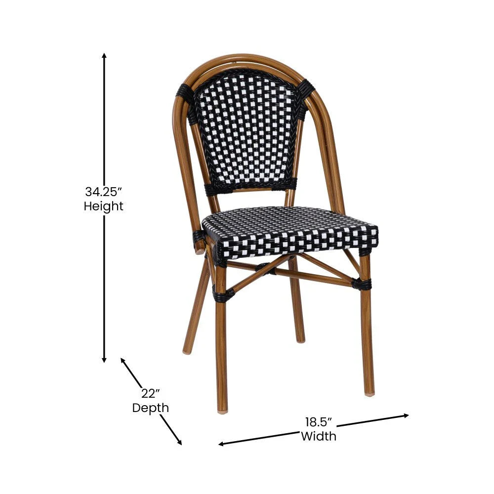 Indoor/Outdoor Commercial Bistro Set with Table and Four Chairs
