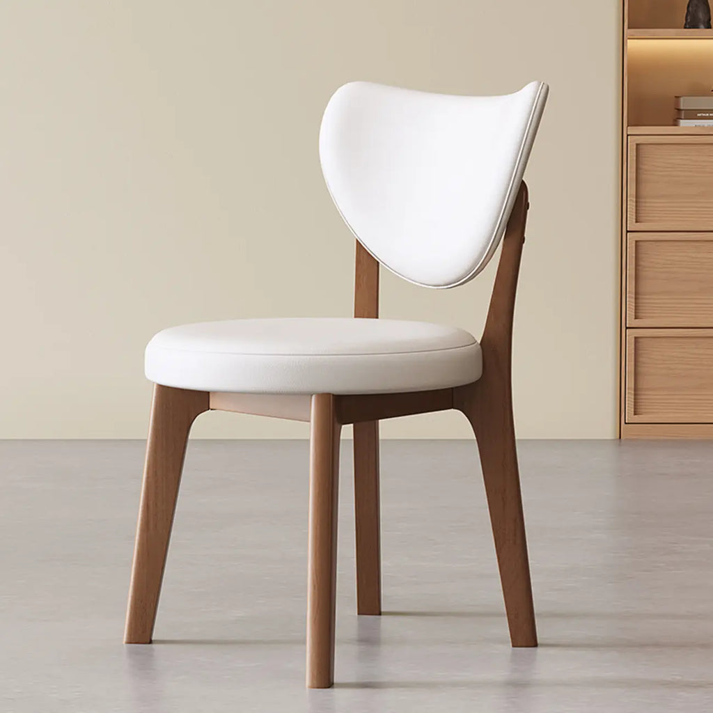 Sedia da pranzo moderna senza braccioli, con schienale alto e rivestimento in similpelle