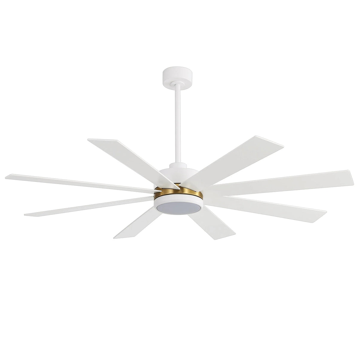 Ventilateur de plafond noir de 65 po à 8 pales avec lumière et télécommande