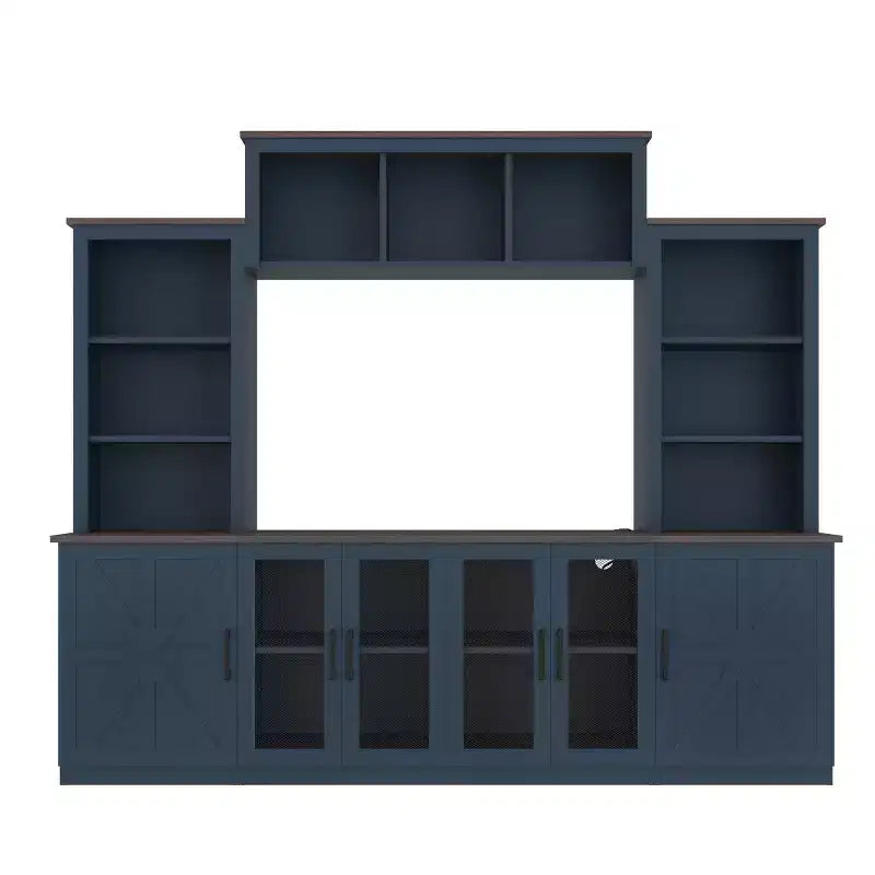 Moderne tv-kast voor een 55-inch tv met oplaadstation, mediaconsole met grote opbergkasten, entertainmentcentrum voor de woonkamer-Panipeachy