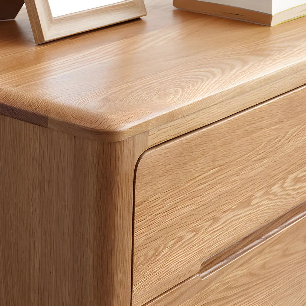 Cassettiera doppia tradizionale in legno di rovere naturale per camera da letto