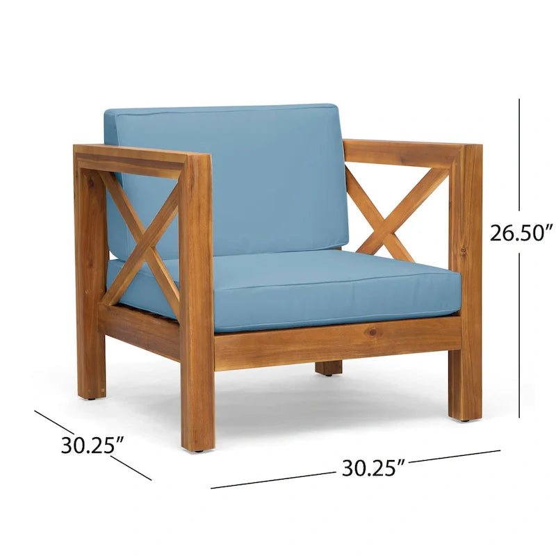 Salon de jardin 6 pièces en bois d’acacia Brava de Christopher Knight Home