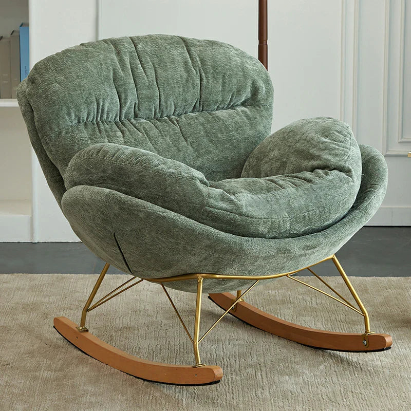Modern Velvet Ergonomic Upholstered Rocking Chair for Nursery