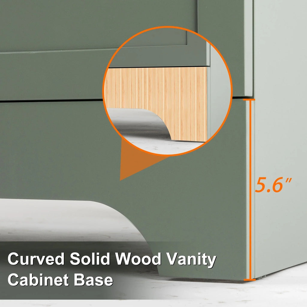 Conjunto de móvel de casa de banho Wavy Line 30/36/48 com lavatório e torneira