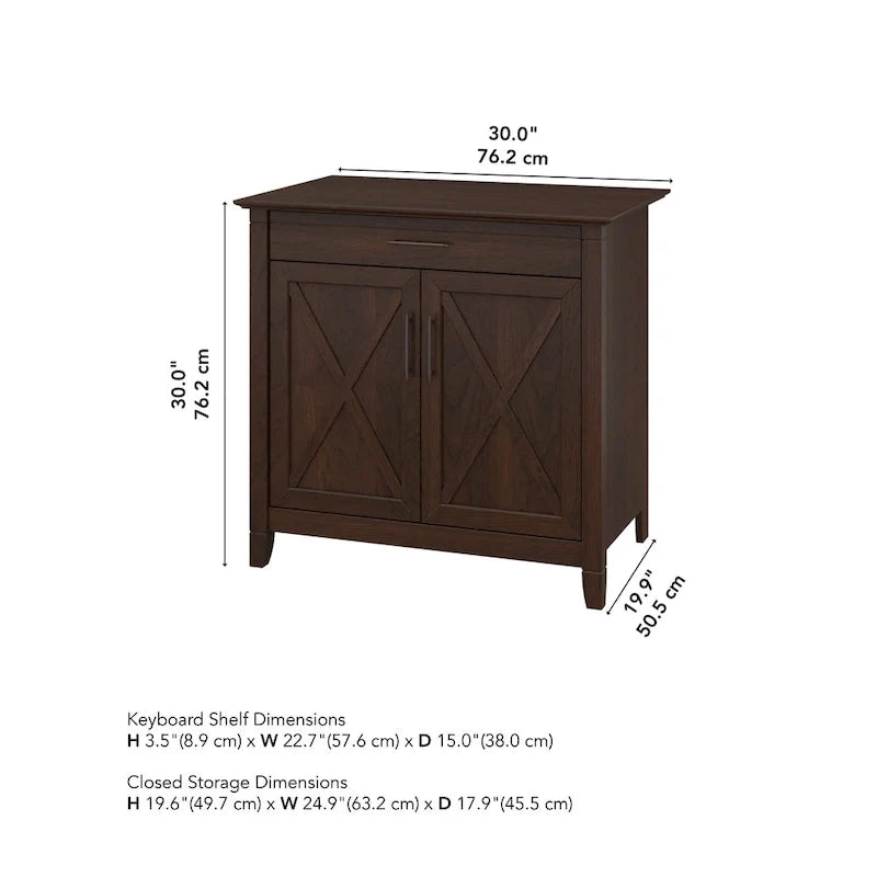 Key West Secretary Desk with Storage Cabinet by Bush Furniture