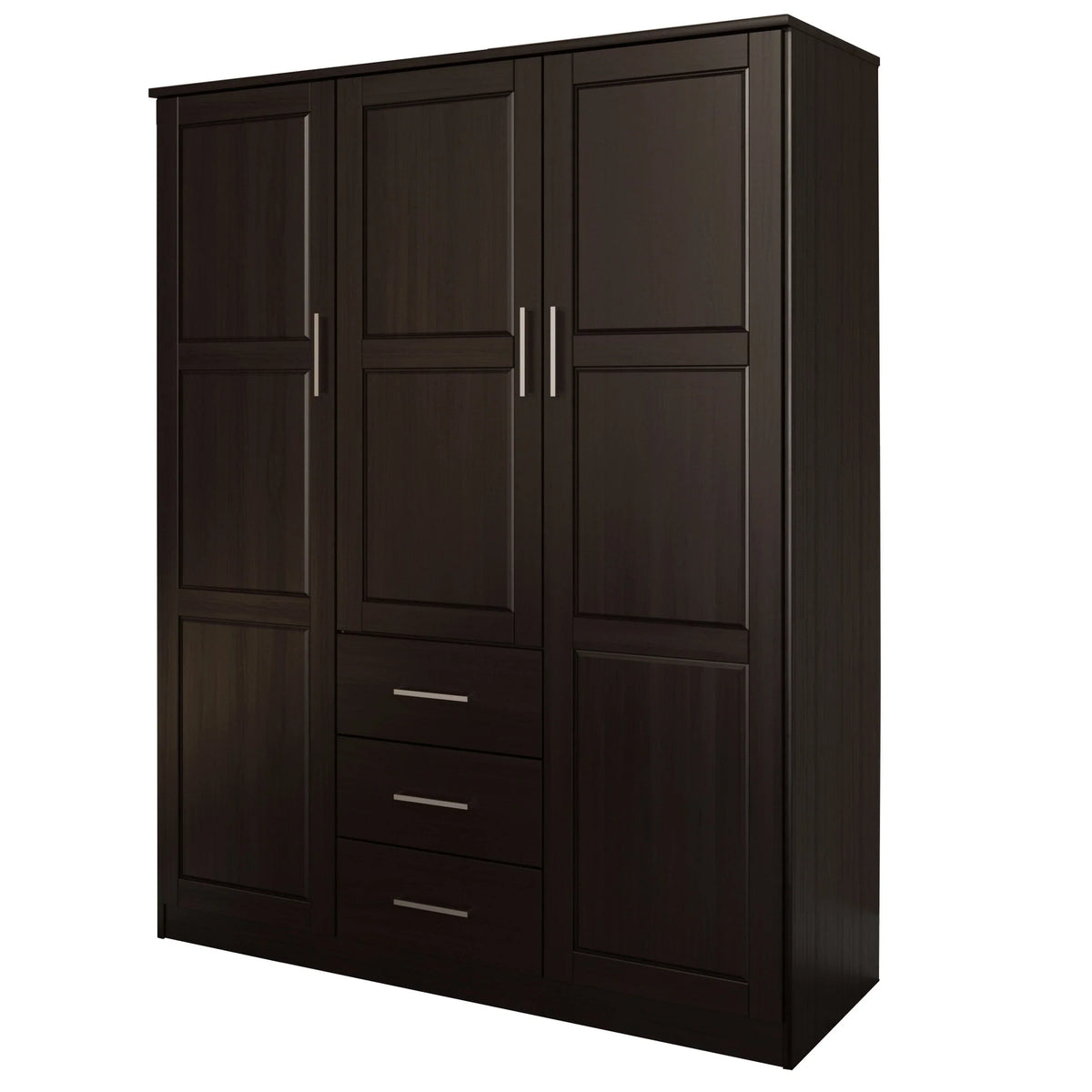 Guarda-roupa Cosmo Palace Imports com 3 portas, 100% madeira maciça, com portas de madeira maciça ou espelhadas
