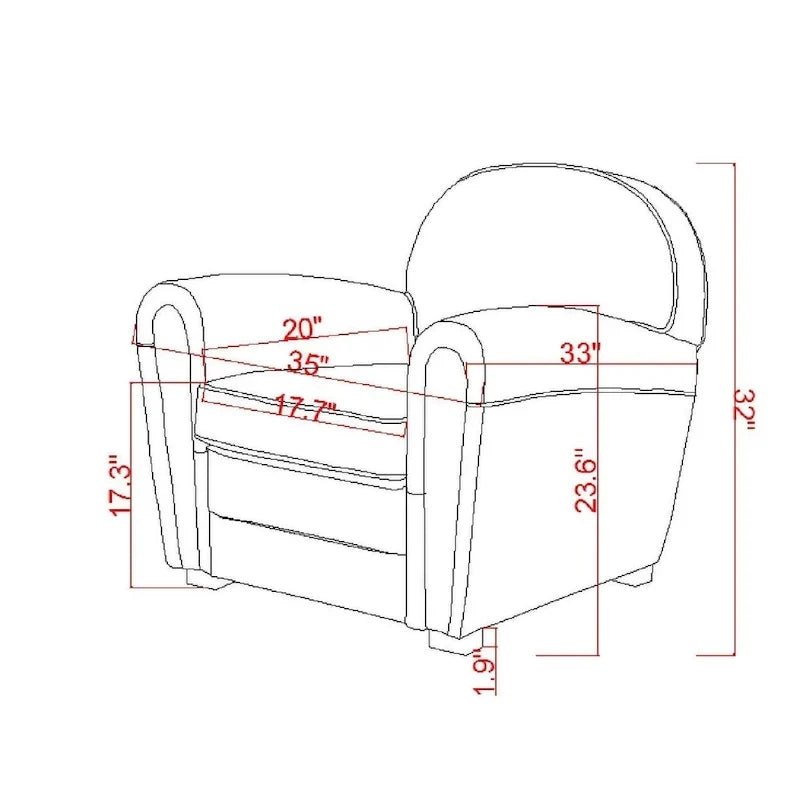 Fauteuil club Paris Pasargad Home en cuir véritable, marron