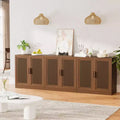 Set van 3 opbergkasten met rotandeuren en verstelbare planken - 93Lx31H