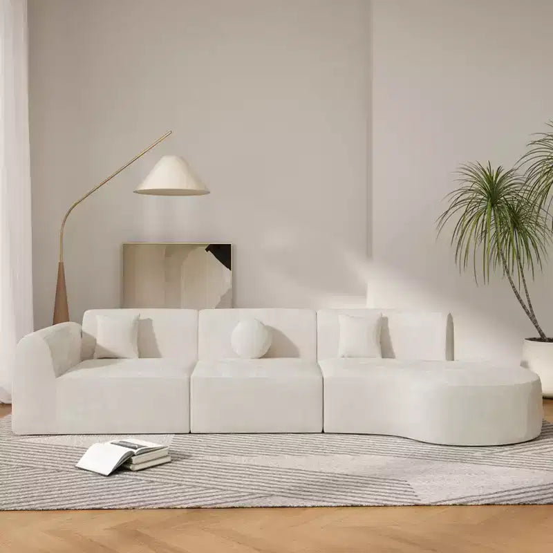 Nowoczesna narożna sofa z szezlongiem, 140 cali, zestaw 3-częściowy, do salonu