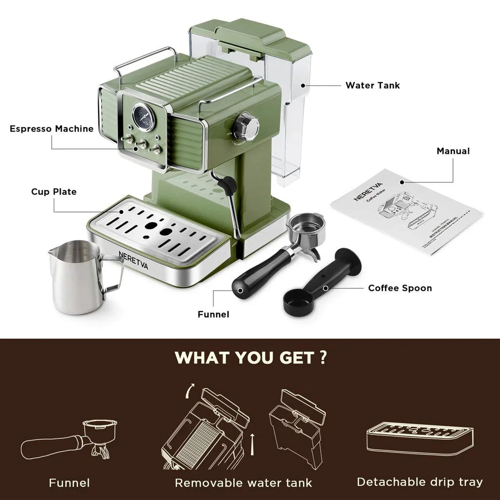 Espressokoffiemachine met melkopschuimer en stoomfunctie