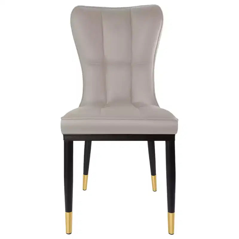 Bekrvio eetkamerstoelen, set van 6, moderne bekleding van imitatieleer met hoge rugleuning, metalen poten, armloze keukenstoelen voor woonkamer en eetkamer