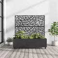 Jardinière MAYEERTY avec treillis, filet en fer noir, style 01, 72x47x16 po, ensemble de 3 pièces