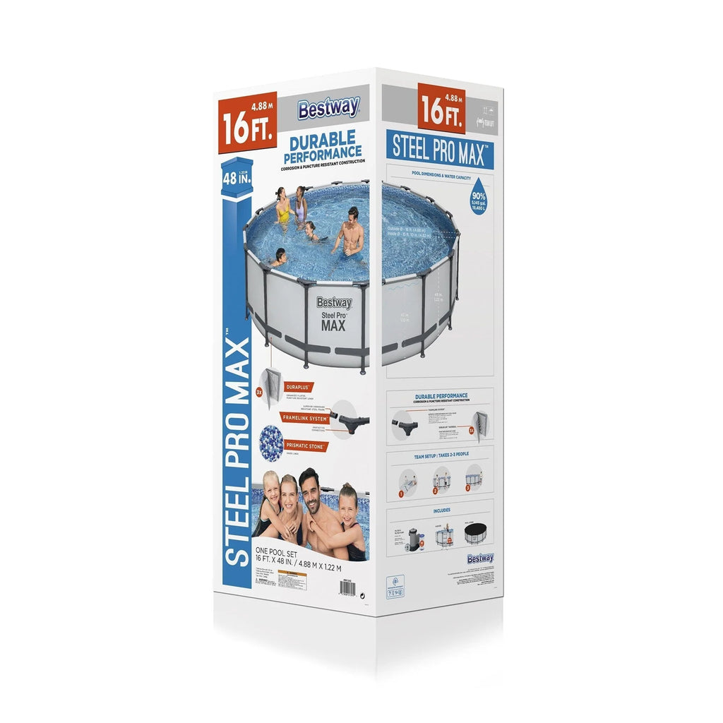 Piscine ronde hors sol Bestway Steel Pro MAX en acier avec pompe et couverture