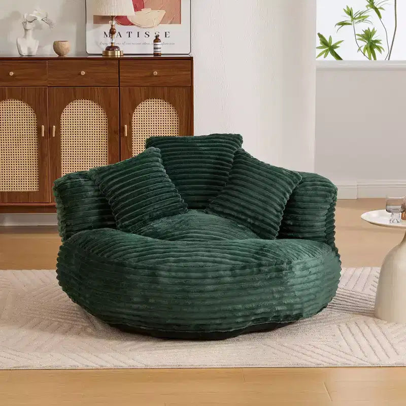 Sitzsack-Sofa für Erwachsene und Kinder, übergroßer Cord-Sitzsack mit 3 Kissen und Armlehne für Wohnzimmer oder Schlafzimmer