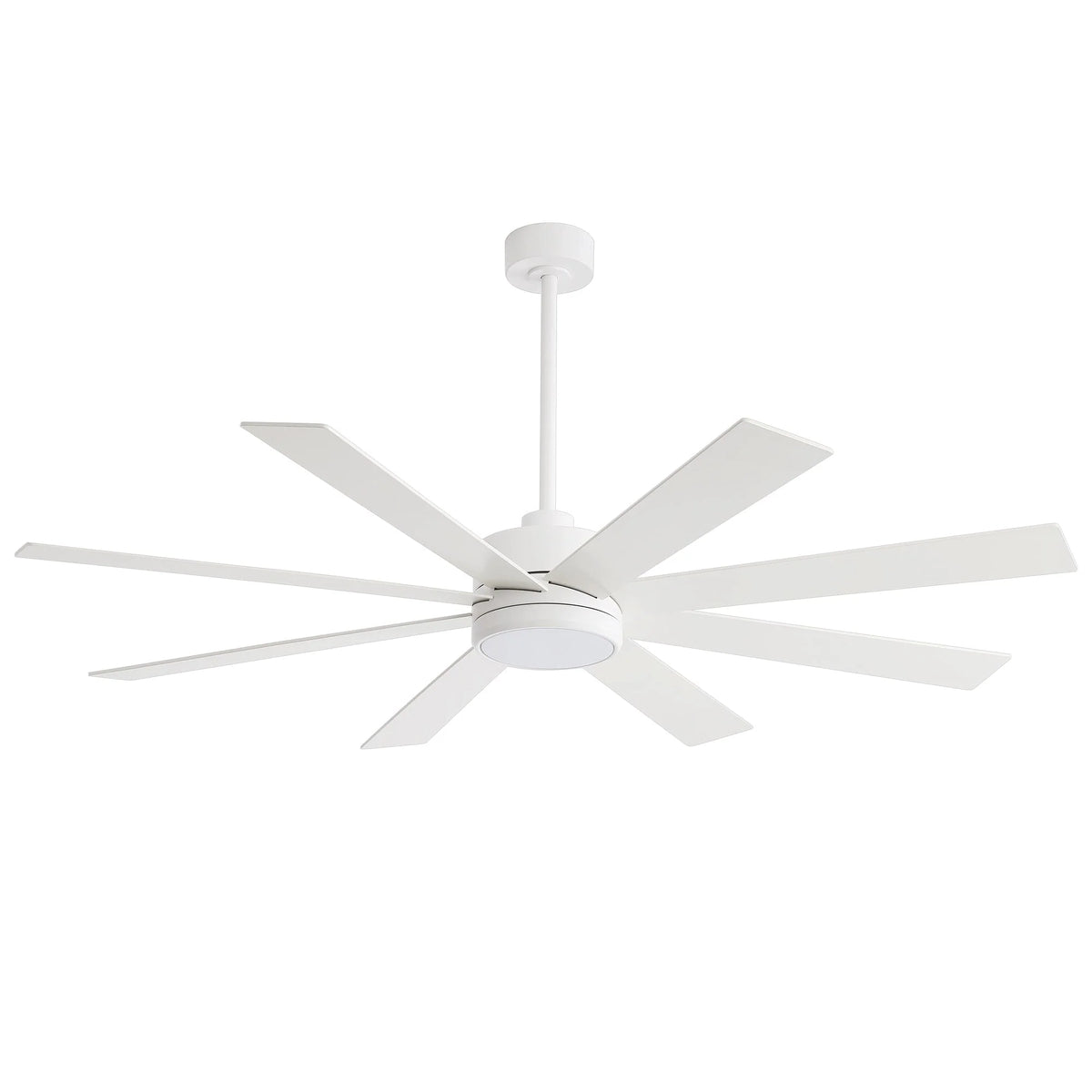 Ventilateur de plafond noir de 65 po à 8 pales avec lumière et télécommande