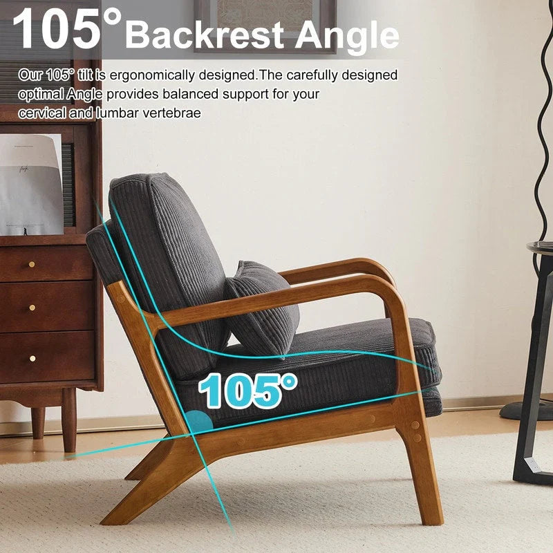 Fauteuil d’appoint rembourré moderne du milieu du siècle