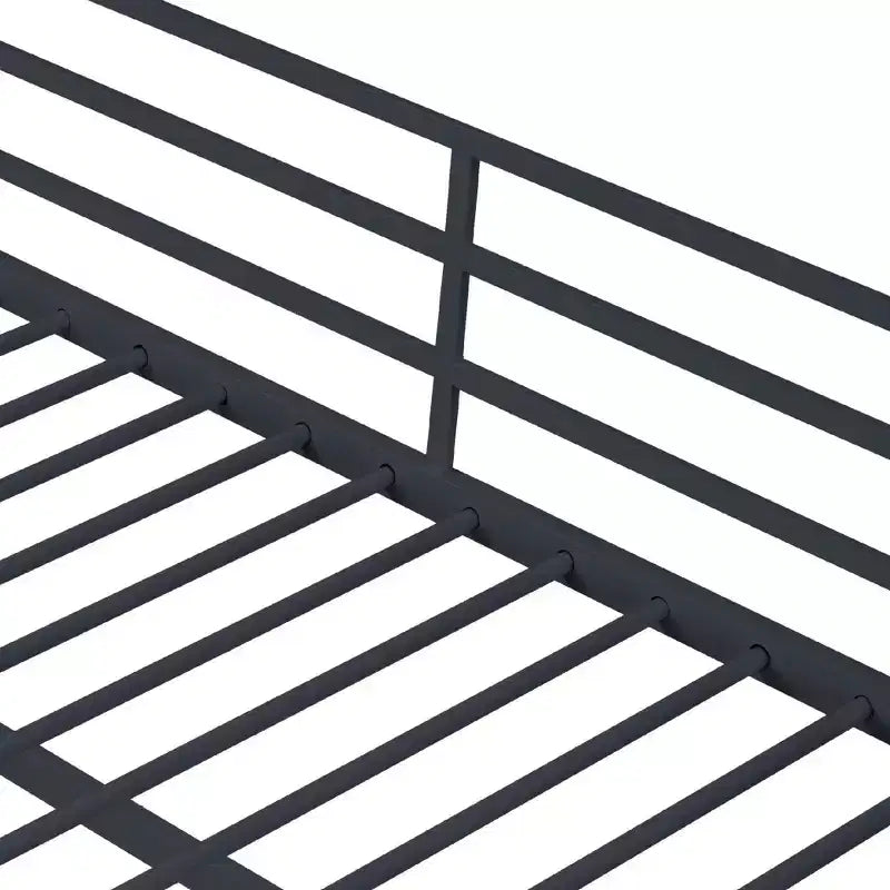 Metall-Hochbett Twin mit Schutzgittern und flacher Leiter