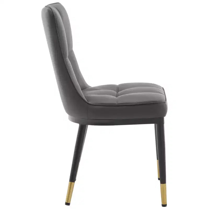 Bekrvio eetkamerstoelen, set van 6, moderne bekleding van imitatieleer met hoge rugleuning, metalen poten, armloze keukenstoelen voor woonkamer en eetkamer