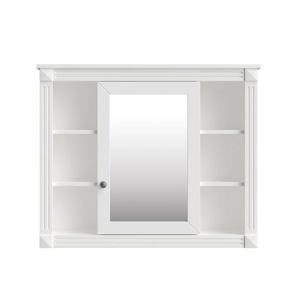 36-Zoll moderner Waschtischunterschrank mit Aufsatzwaschbecken und Spiegelschrank, 2 Türen und 2 Schubladen