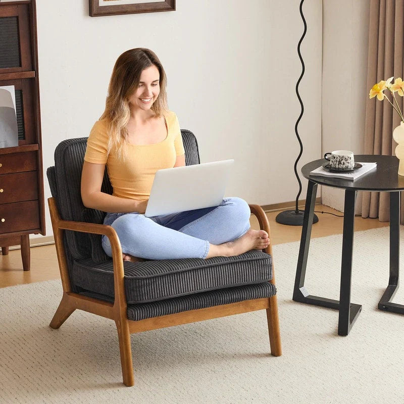 Fauteuil d’appoint rembourré moderne du milieu du siècle