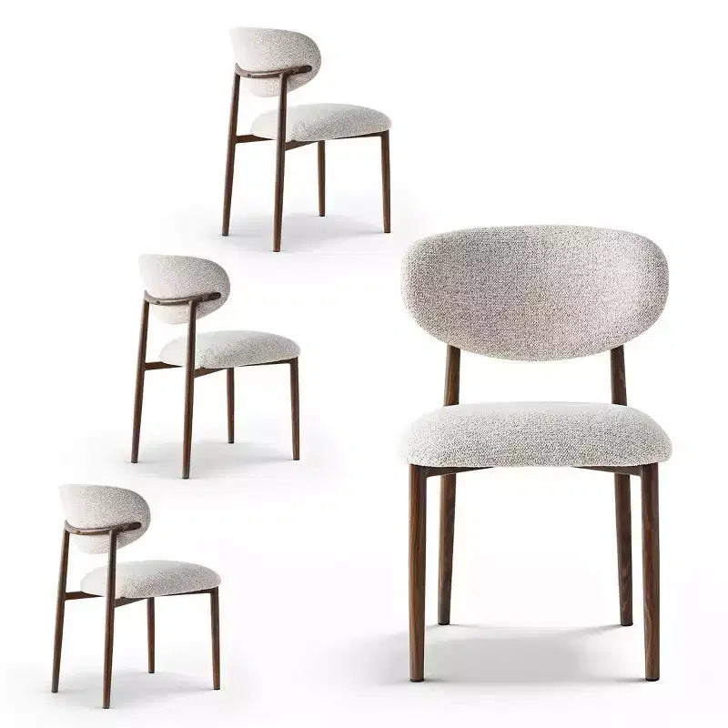 Conjunto de 4 cadeiras de jantar modernas estofadas com encosto curvo, cadeiras laterais sem braços com estrutura de ferro para sala de jantar e cozinha - Panipeachy