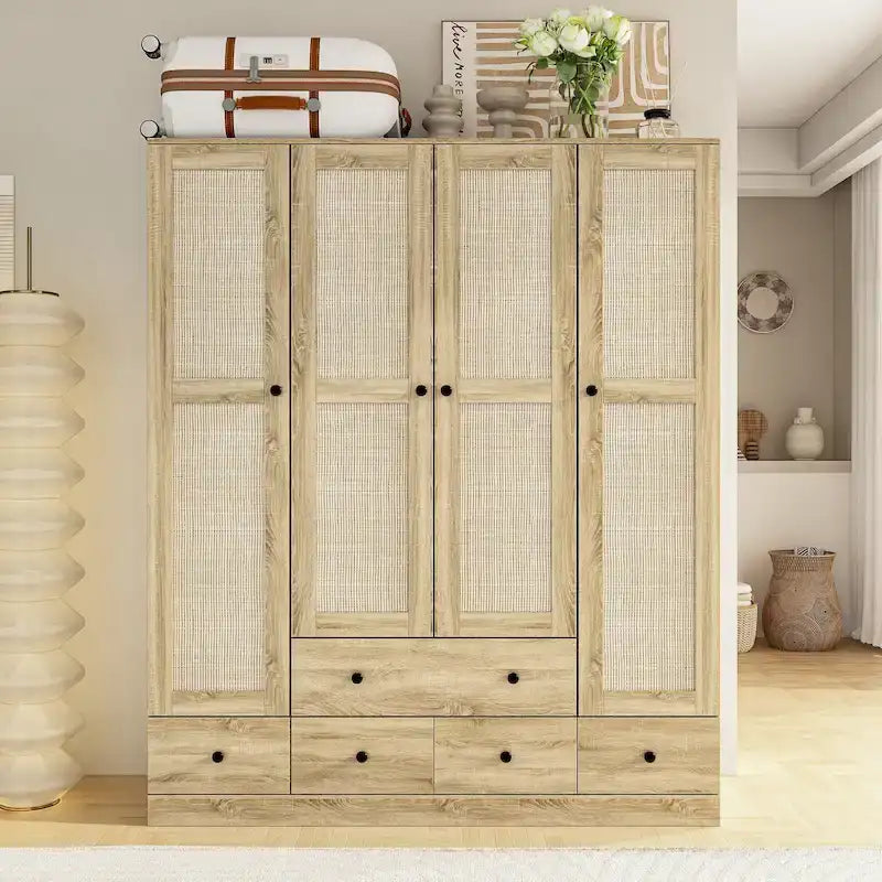 Grote vrijstaande kledingkast van 59 inch breed, wit