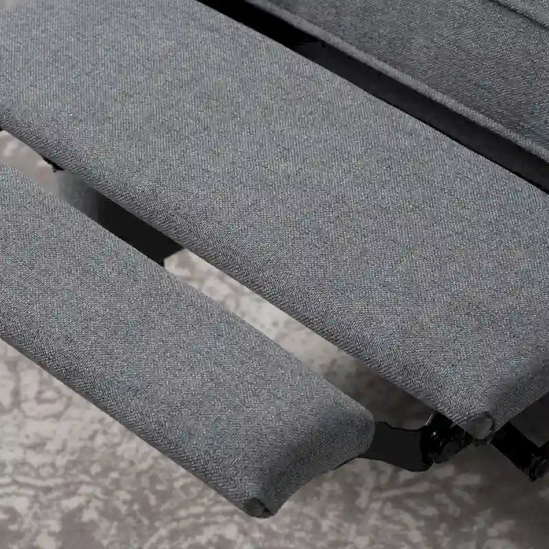 Cadeirão reclinável com encosto alto e reclinação por impulso, estofado, estilo clássico, peça de destaque para a sala de estar