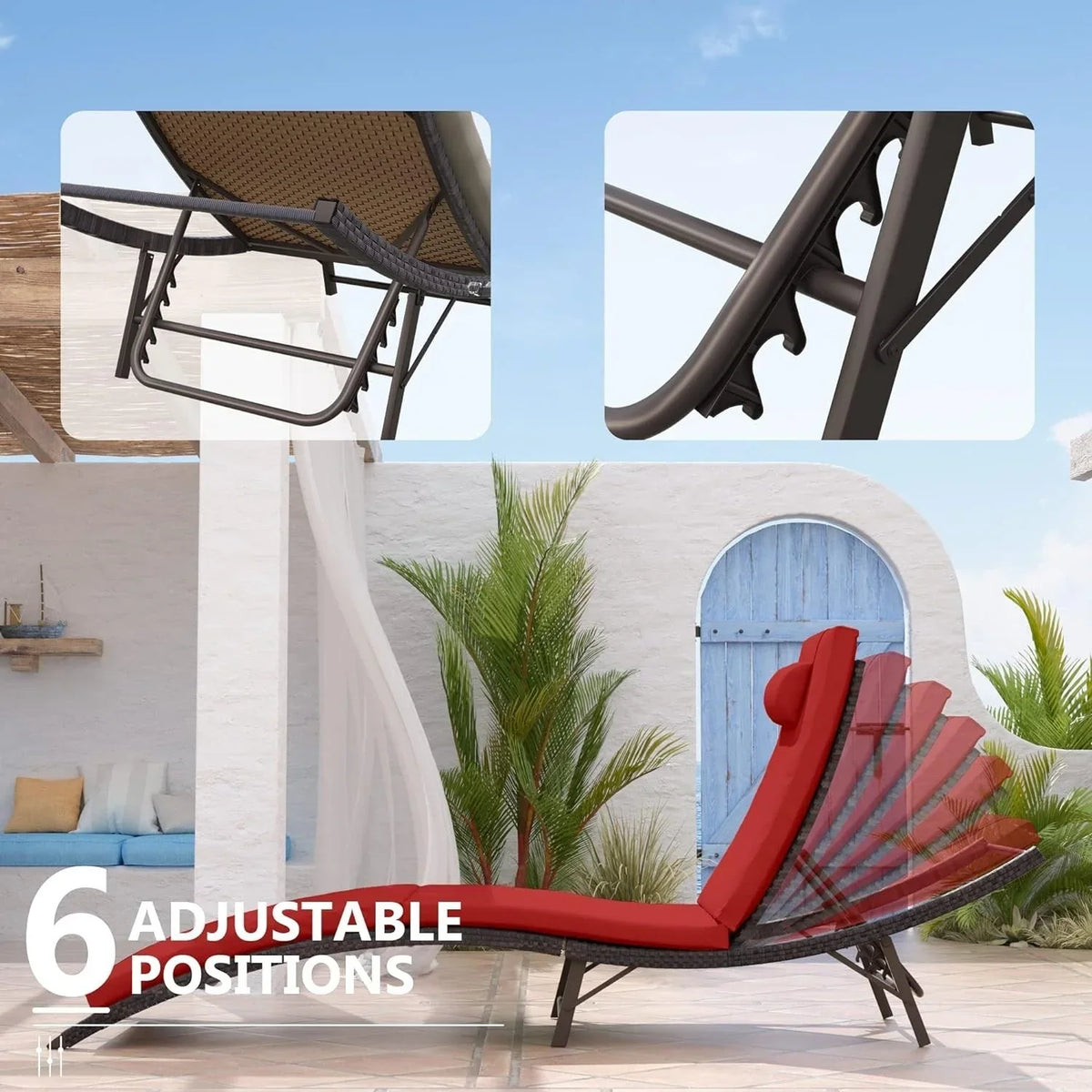 3-elementowy zestaw ogrodowych leżanek typu chaise longue Kullavik