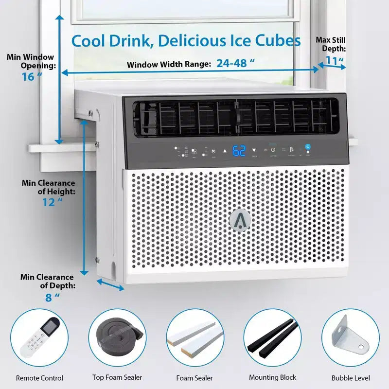 Chytrá okenní klimatizace Acekool 6 000 BTU s Wi-Fi a dálkovým ovládáním, tiché chlazení místností do 250 Sq Ft