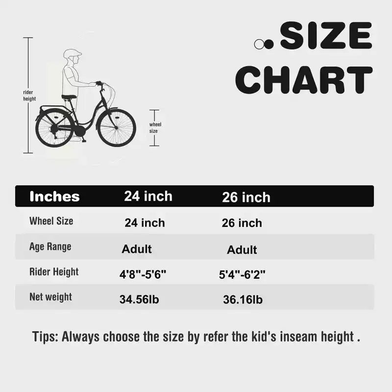 Bicicleta feminina Zeus & Ruta de 24-Inch com 7 velocidades e quadro de aço