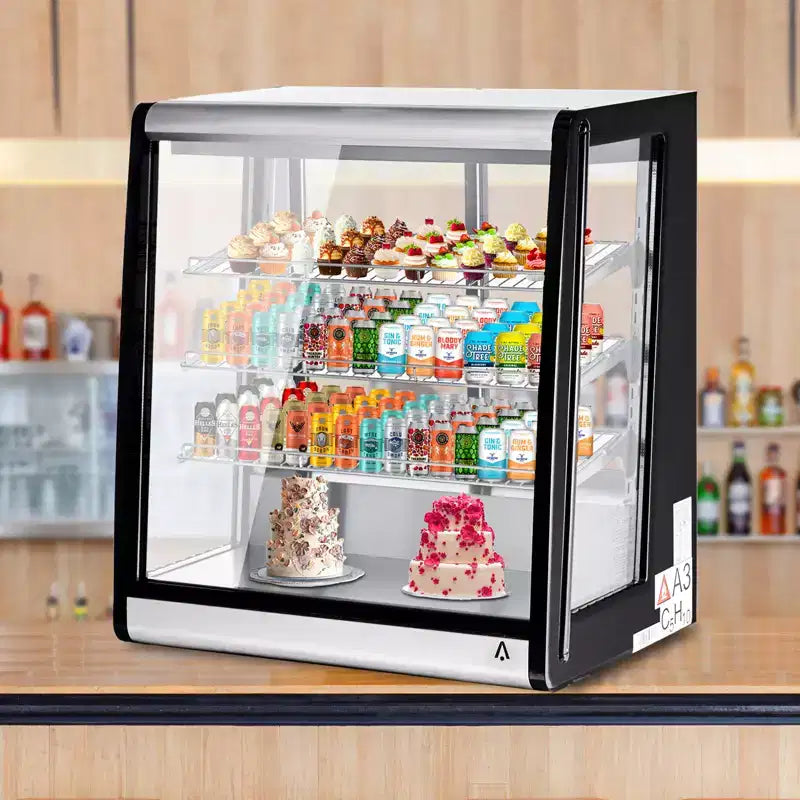 Frigorifero espositivo commerciale da 6,9 piedi cubi, vetrina refrigerata da banco con illuminazione LED per panetterie e caffè, 110V/190W