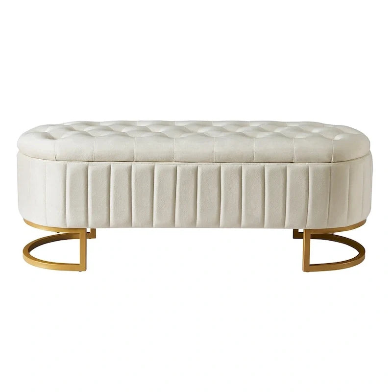 Set da camera da letto in 2 pezzi, letto a piattaforma matrimoniale LED con pouf contenitore