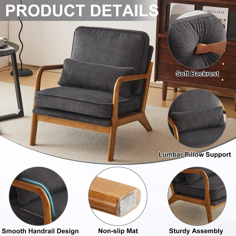 Fauteuil d’appoint rembourré moderne du milieu du siècle