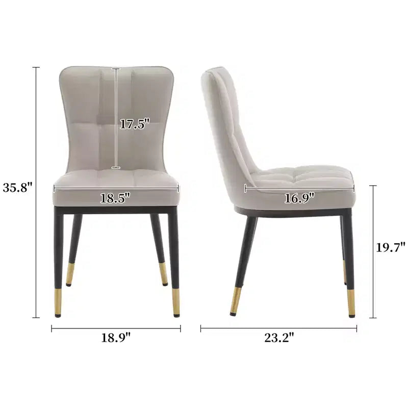 Bekrvio eetkamerstoelen, set van 6, moderne bekleding van imitatieleer met hoge rugleuning, metalen poten, armloze keukenstoelen voor woonkamer en eetkamer