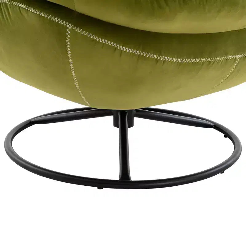 Poltrona de destaque em veludo Okak com repousa-pés, cadeira moderna sem braços para sala de estar, estilo de meados do século, macia e confortável para ver televisão e jogar