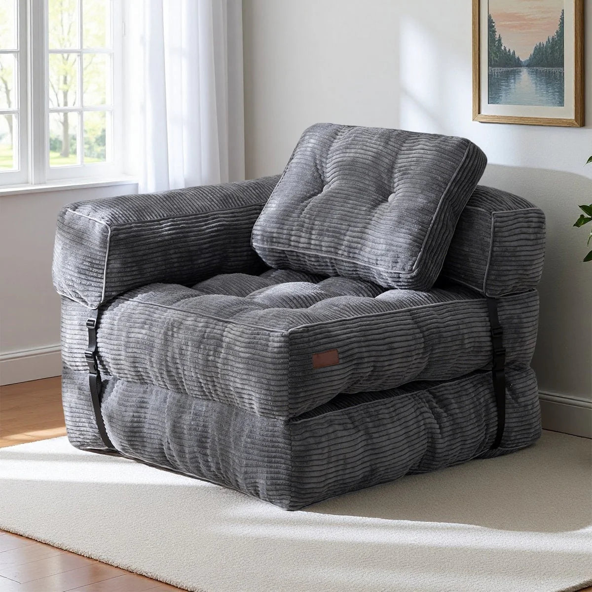 Foldable Sofa Bed,L-Shaped Floor Sofa Couch
