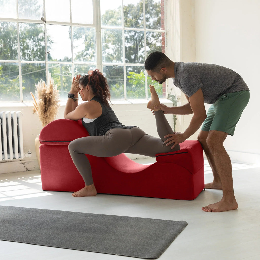 Chaise longue convertibile Avana Kami / poltrona per yoga e massaggi - pouf 2-in-1 con poltrona lounge da yoga ripiegabile estraibile nascosta, microvelluto - N/A