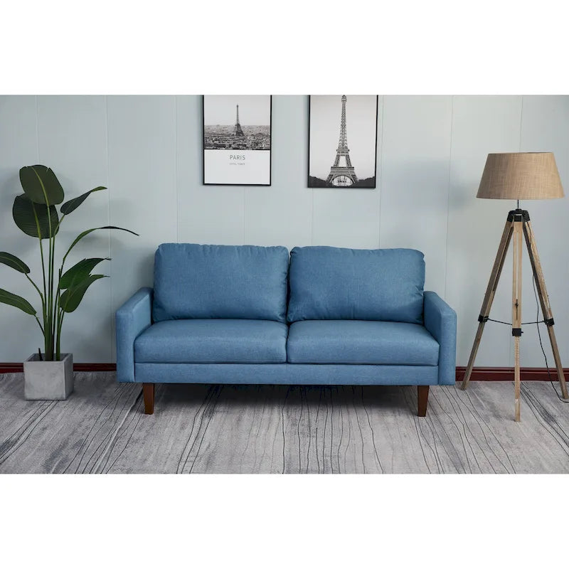 Sofa lniana z kwadratowymi podłokietnikami 70 cali, 3-osobowa, wiele kolorów