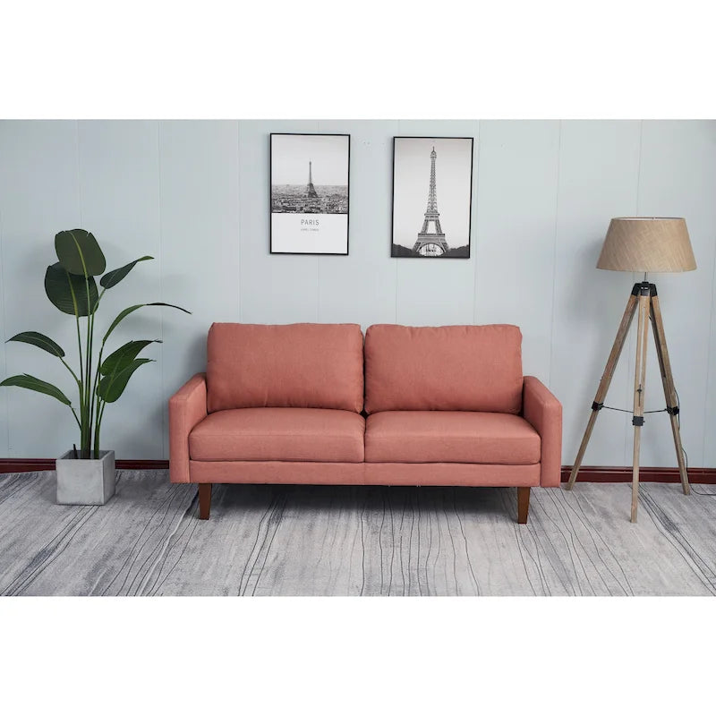 Sofa lniana z kwadratowymi podłokietnikami 70 cali, 3-osobowa, wiele kolorów